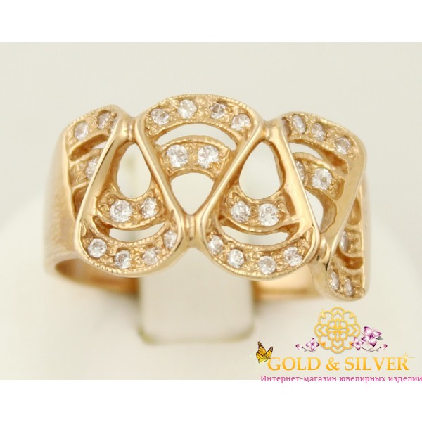 Золотое кольцо 585 проба. Женское Кольцо с красного золота. 11116 , Gold & Silver Gold & Silver, Украина
